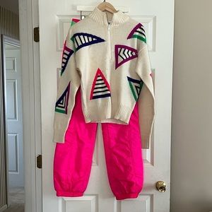 Vintage Ski Pants and Sweater Set